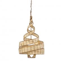  240P03BTR - Flow 3-Lt Twist Pendant - Baguette/Natural Rattan