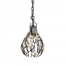  271M01MBFG - Bask 1-Lt Crystal Mini Pendant - Matte Black/French Gold