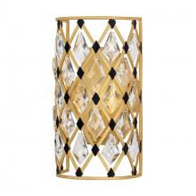  345W01FGMB - Windsor 1-Lt Crystal Sconce - French Gold/Matte Black