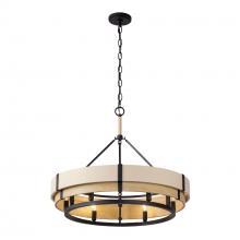  389P06MBHN - Blonde Moment 6-Lt   Pendant - Matte Black/Honey/Medium Oak