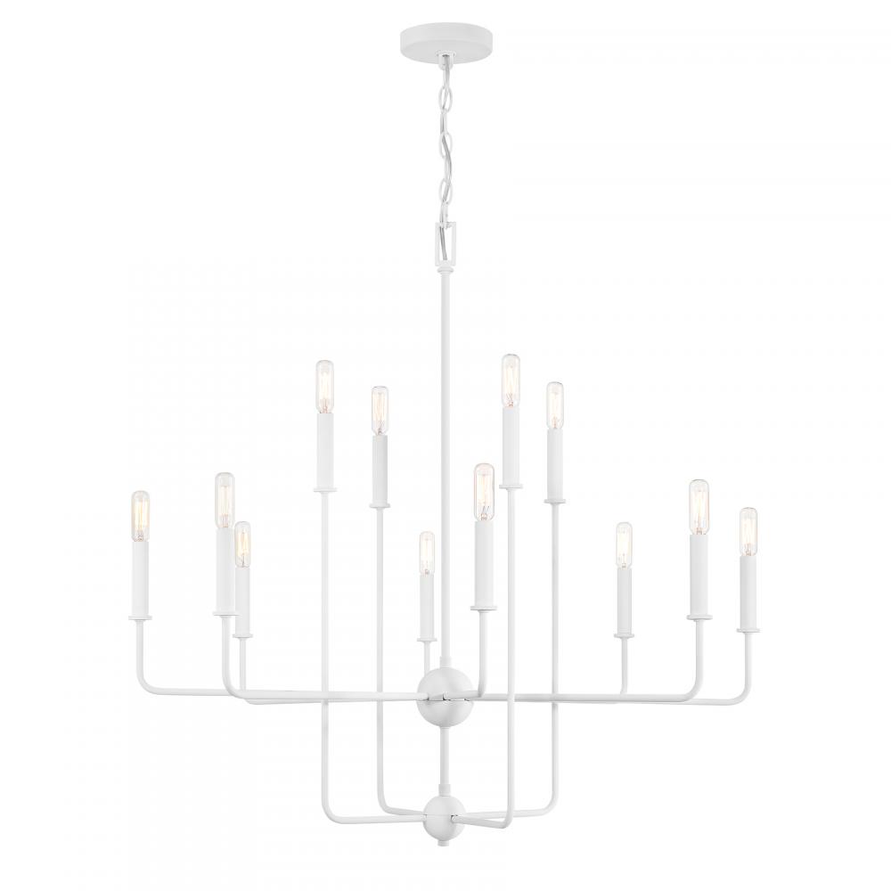 Avondale 12-Light Chandelier in Bisque White