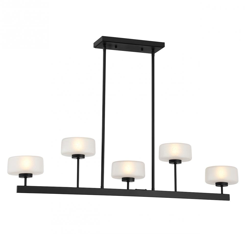 Falster 5-Light LED Linear Chandelier in Matte Black