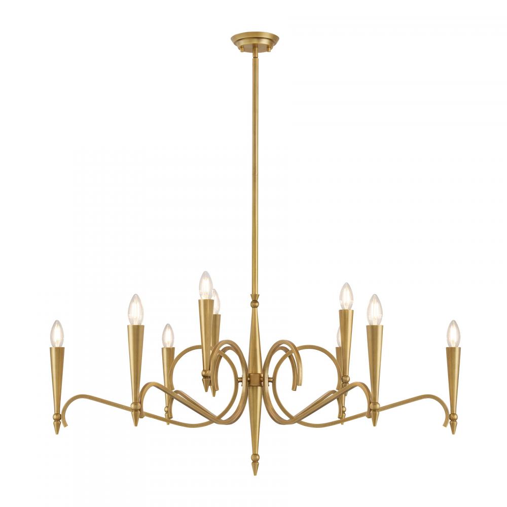 Tremont 9-Light Chandelier in Riviera Brass