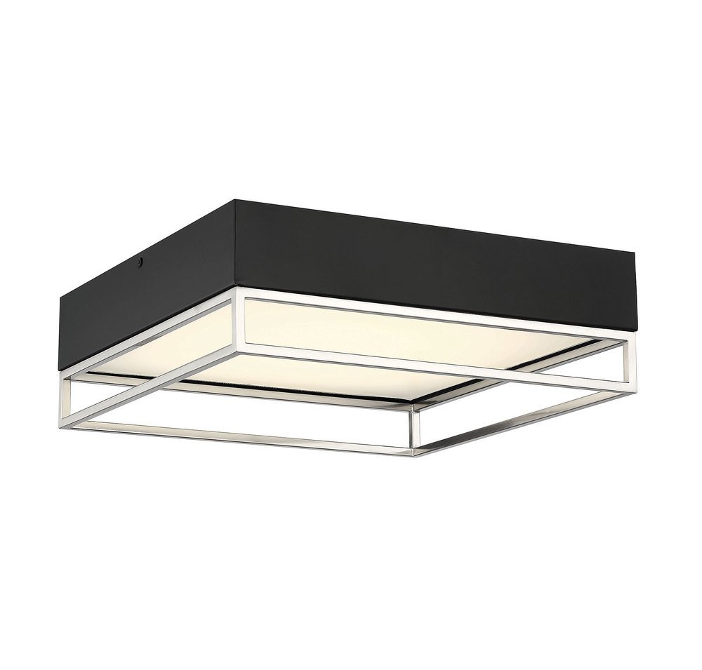 Creswell Satin Nickel Square LED Flush Mount