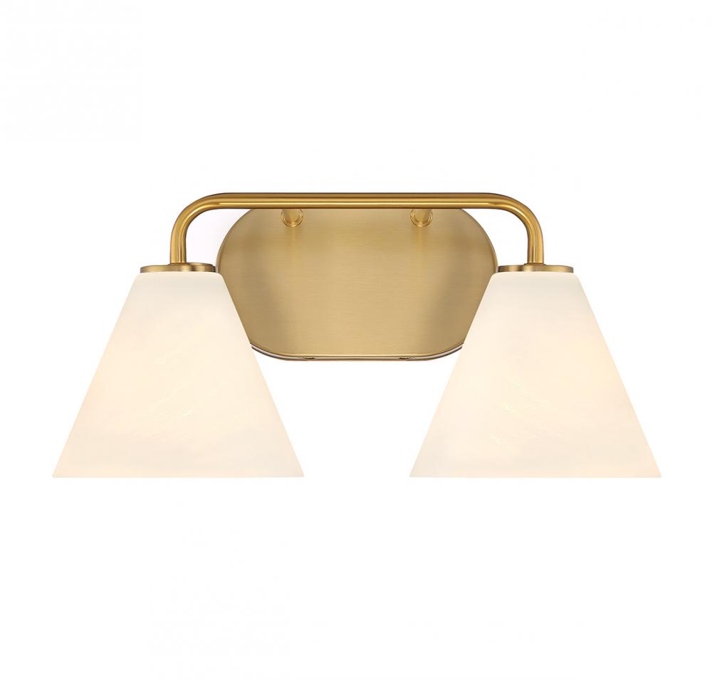 Blair 2-Light Bathroom Vanity Light in Warm Brass