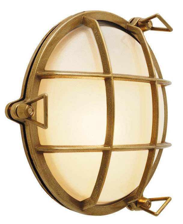 Outdoor Wall Tortuga Round Brass Medium Base Incandescent 60W