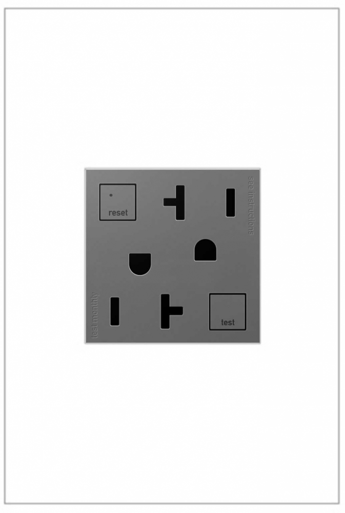 adorne® Tamper-Resistant 20A Duplex Self-Test GFCI Receptacles, Magnesium