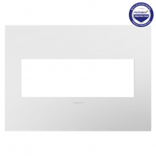  AWP3GPW4 - adorne® Matte White Three-Gang Screwless Wall Plate with Microban®