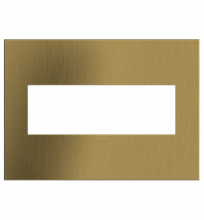  AWC3GBSB4 - adorne® Brushed Satin Brass Three-Gang Screwless Wall Plate