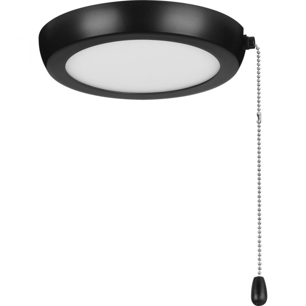 AirPro 7" 1-Light Matte Black Edgelit Transitional Ceiling Fan Light Kit and Opal Shade