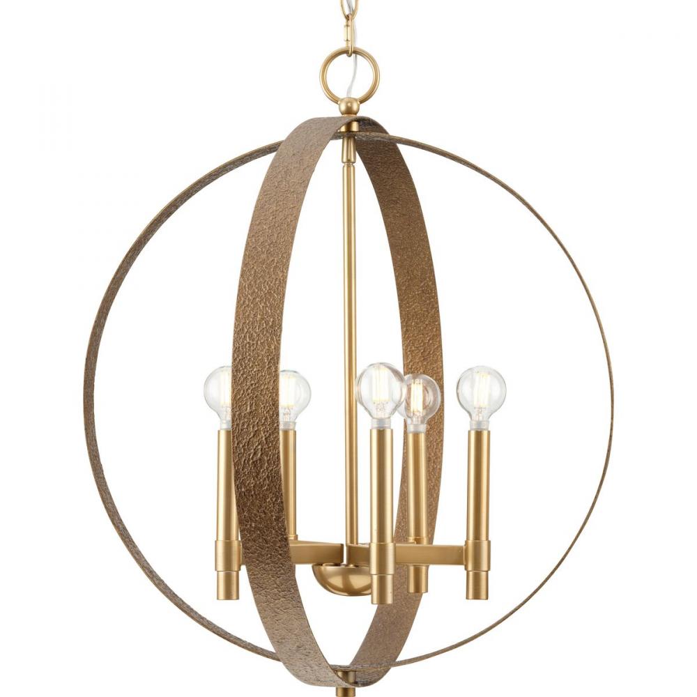 Allegheny Collection Five-Light Soft Gold Rustic Modern Pendant