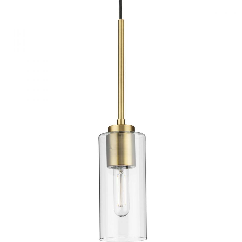 Cofield Collection One-Light Vintage Brass Transitional Pendant
