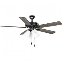  P250077-31M-WB - AirPro 52 in. Matte Black 5-Blade AC Motor Ceiling Fan with Light