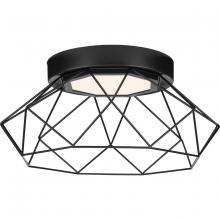  P350229-31M-30 - Geodesic LED Matte Black Modern Flush Mount Light