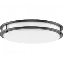  P350275-31M-CS - Abide Collection 5-CCT Integrated LED Matte Black Contemporary 14" Medium Flush Mount Light