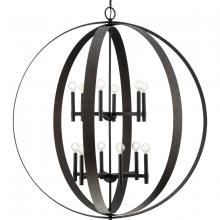  P400409-31M - Allegheny Collection Twelve-Light Matte Black Rustic Modern Pendant