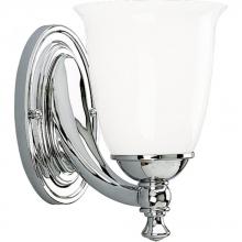  P3027-15 - Victorian Collection One-Light Polished Chrome White Opal Glass Farmhouse Bath Vanity Light