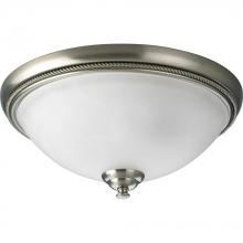 Progress P3479-09 - Two Light Brushed Nickel Etched Watermark Glass Bowl Flush Mount