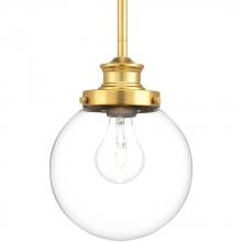  P5067-137 - Penn Collection One-Light Natural Brass Clear Glass Farmhouse Mini-Pendant Light