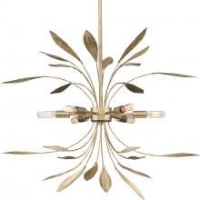  P500415-168 - Mariposa Collection Six-Light Antique Gold Hanging Pendant Light