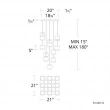  PD-68913S-BK - Banded Chandelier Light