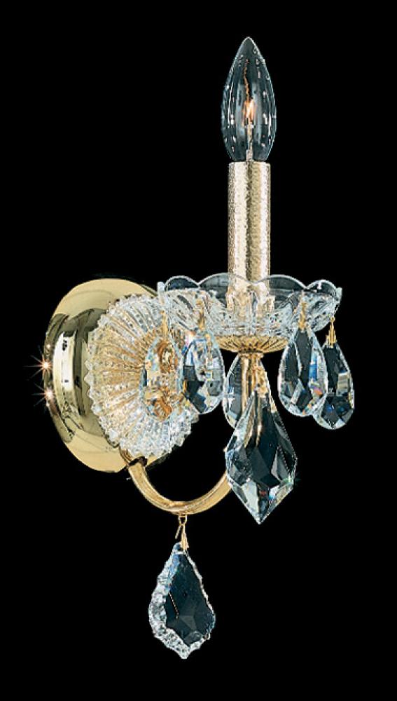 Century 1 Light 120V Wall Sconce in Black with Heritage Handcut Crystal