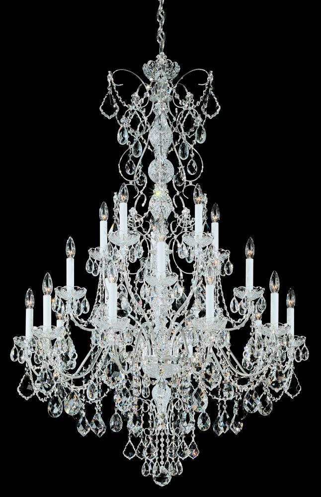 Century 20 Light 120V Chandelier in Black with Heritage Handcut Crystal