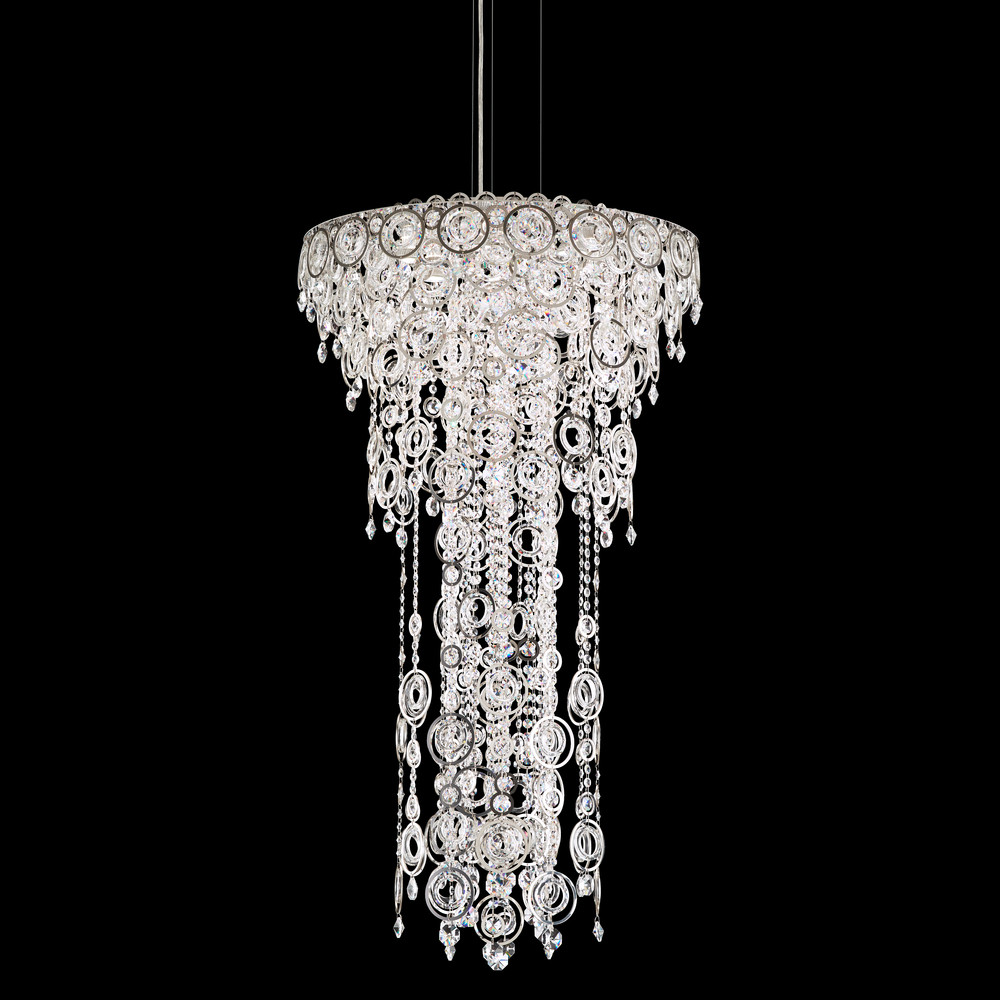 Circulus 6 Light 120V Pendant in Polished Stainless Steel with Optic Crystal