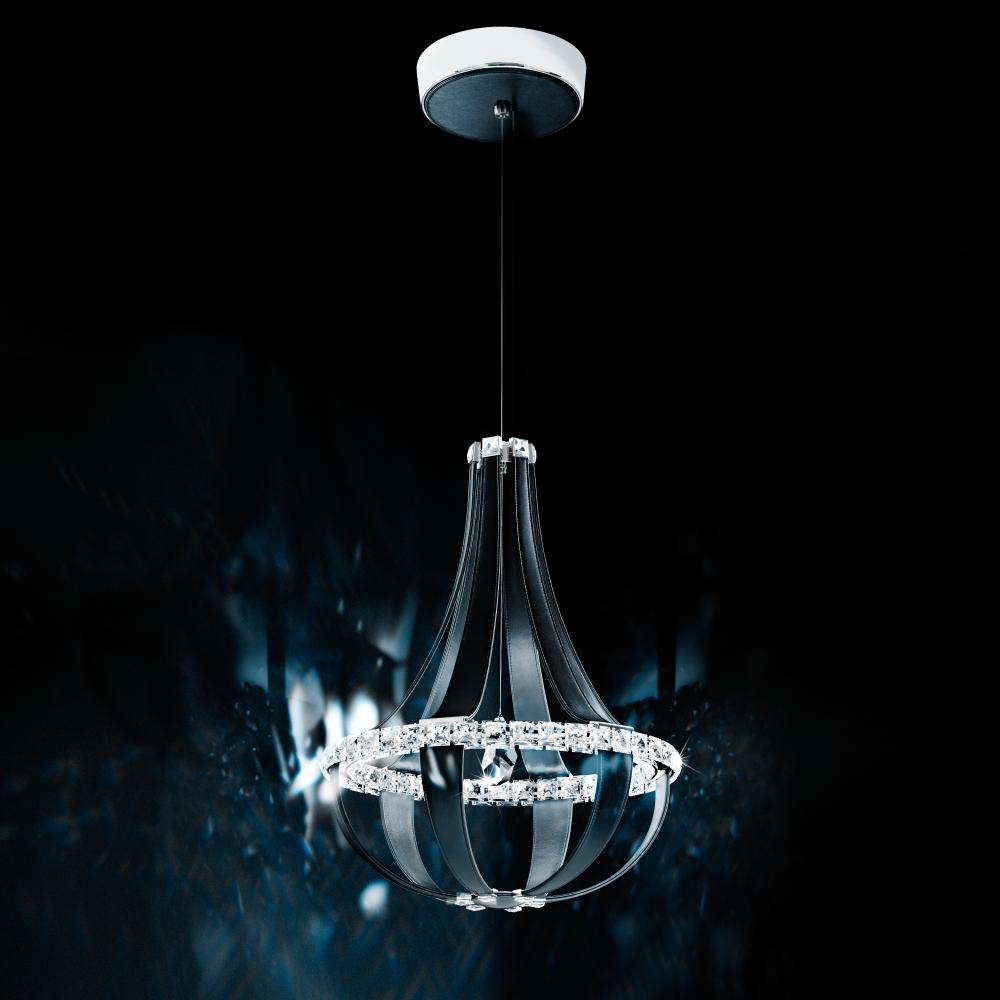 Crystal Empire LED 27IN 3000K 120V Pendant in White Pass with Radiance Crystal