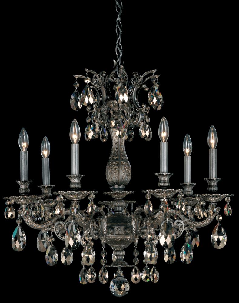 Milano 7 Light 120V Chandelier in Heirloom Gold with Radiance Crystal