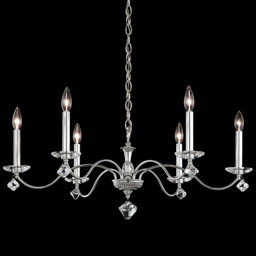 Modique 6 Light 120V Chandelier in Ferro Black with Heritage Handcut Crystal