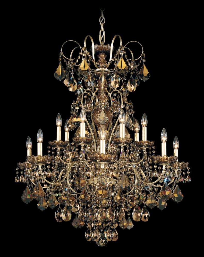 New Orleans 14 Light 120V Chandelier in French Gold with Clear Crystals from Swarovski