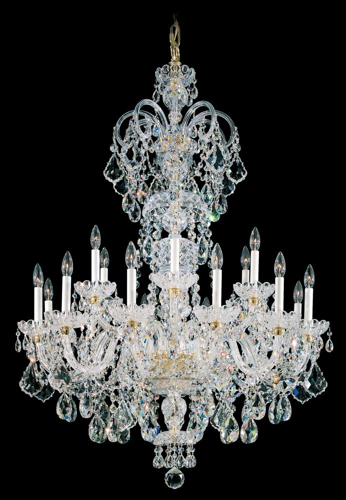 Olde World 23 Light 120V Chandelier in Polished Silver with Radiance Crystal