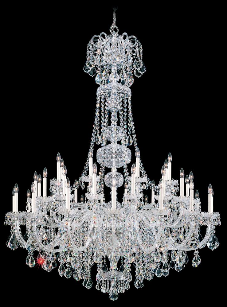 Olde World 45 Light 120V Chandelier in Polished Silver with Radiance Crystal