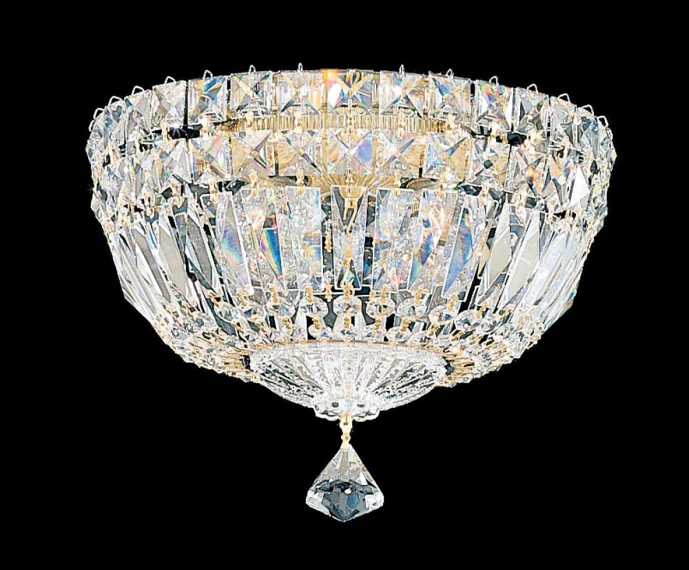 Petit Crystal Deluxe 4 Light 120V Semi-Flush Mount in Aurelia with Optic Crystal