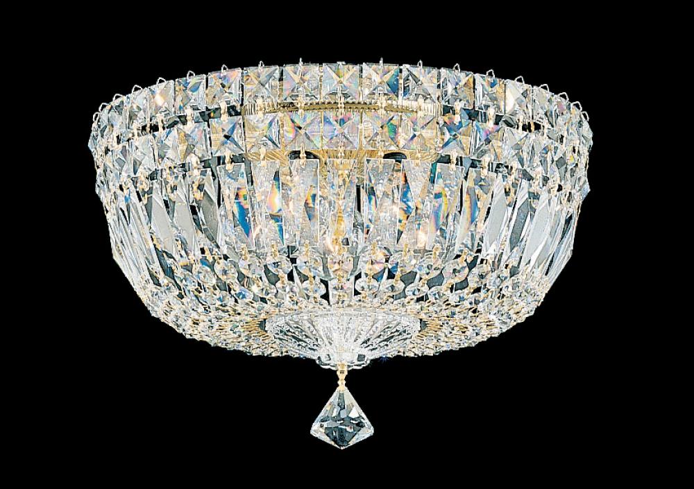 Petit Crystal Deluxe 5 Light 120V Semi-Flush Mount in Polished Silver with Radiance Crystal