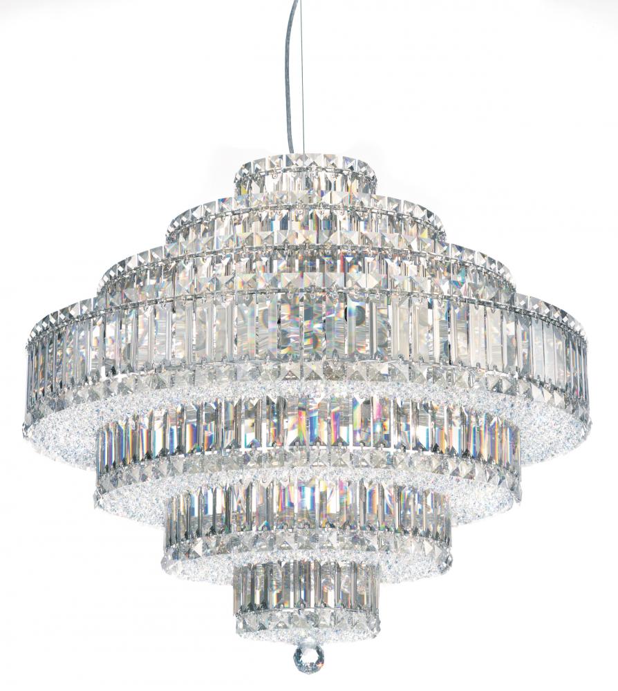 Plaza 31 Light 120V Pendant in Polished Stainless Steel with Radiance Crystal