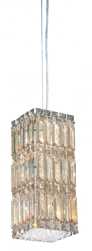 Quantum 6 Light 120V Mini Pendant in Polished Stainless Steel with Radiance Crystal