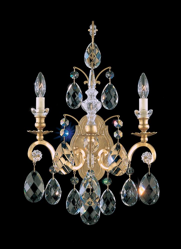 Renaissance 2 Light 120V Wall Sconce in Antique Silver with Crystals from Swarovski®