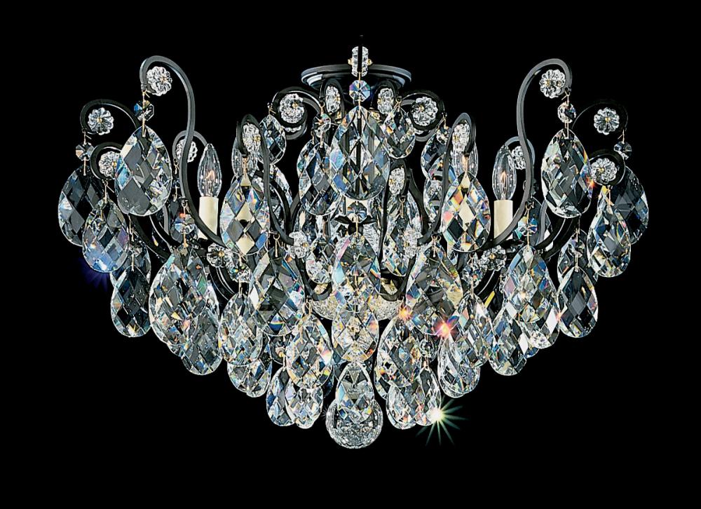 Renaissance 8 Light 120V Semi-Flush Mount in Black with Crystals from Swarovski®