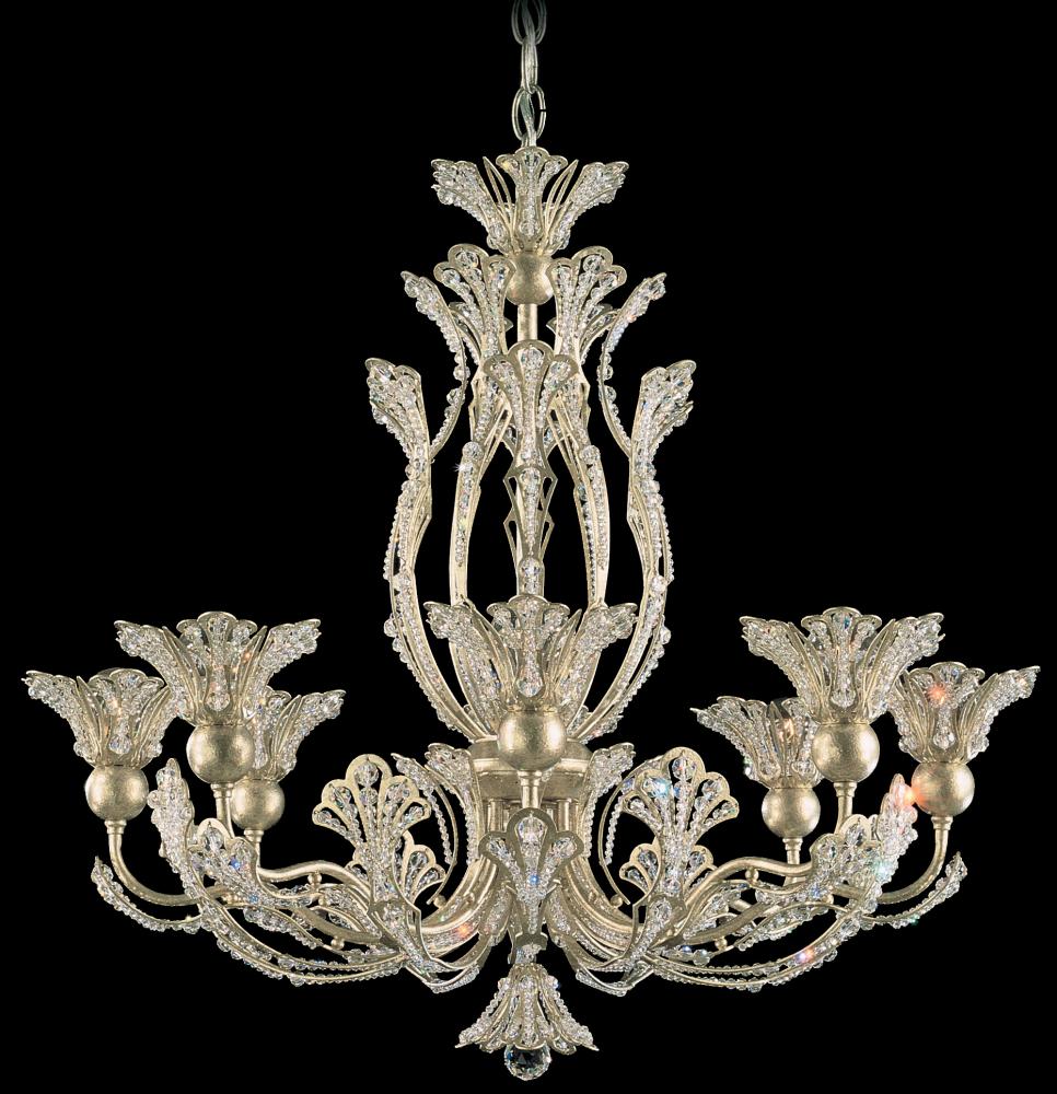 Rivendell 8 Light 120V Chandelier in Antique Silver with Radiance Crystal