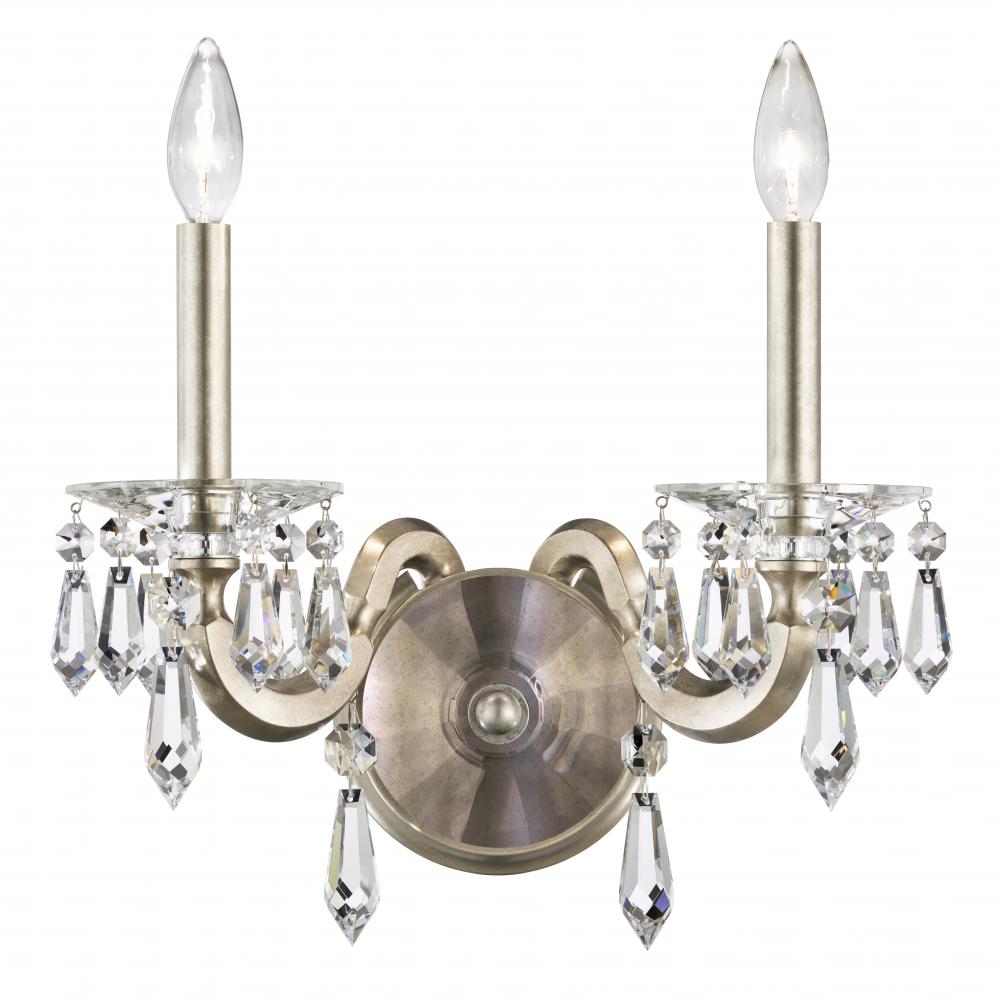 Napoli 2 Light 120V Wall Sconce in Etruscan Gold with Radiance Crystal