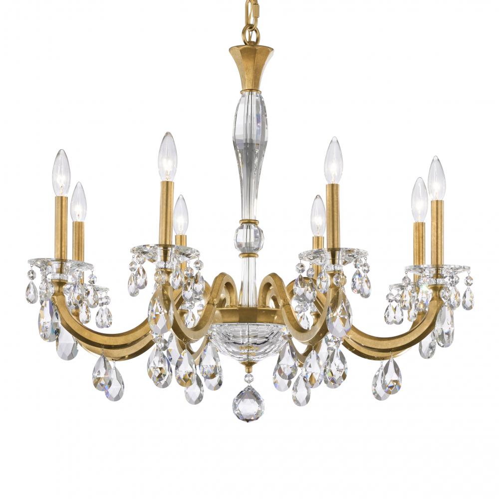 San Marco 8 Light 120V Chandelier in Etruscan Gold with Radiance Crystal