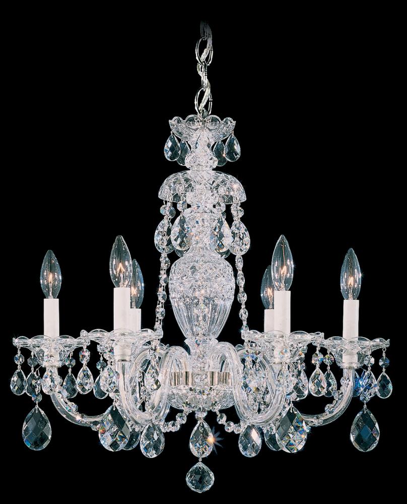 Sterling 6 Light 120V Chandelier in Aurelia with Heritage Handcut Crystal