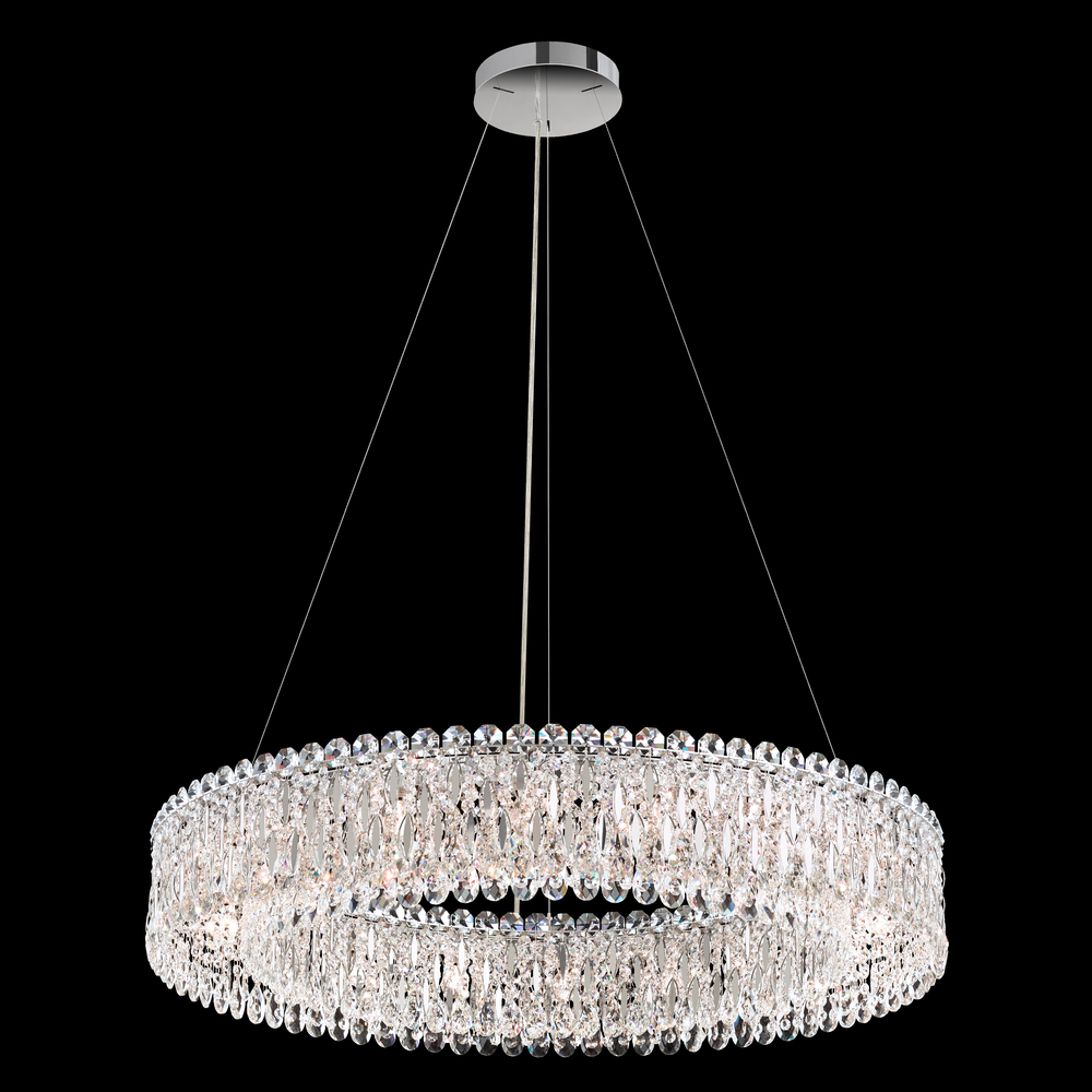 Sarella 18 Light 120V Pendant in Black with Radiance Crystal