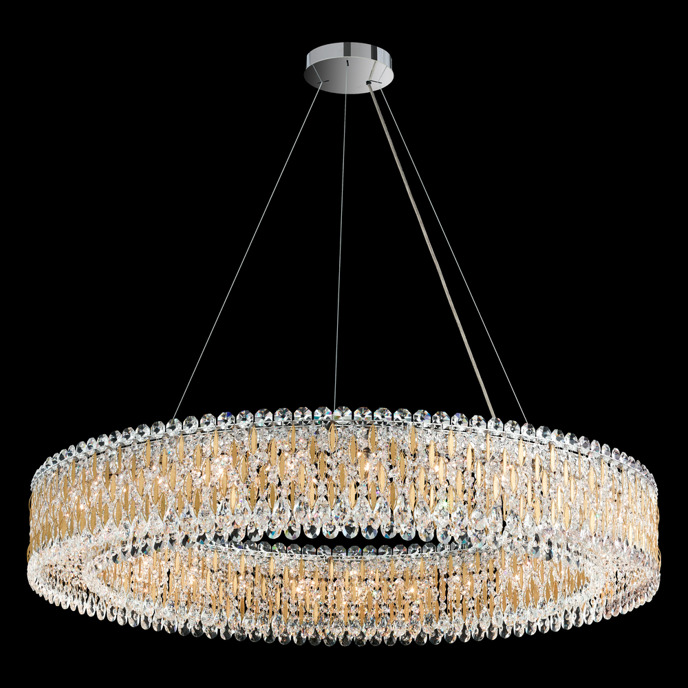 Sarella 27 Light 120V Pendant in Antique Silver with Radiance Crystal