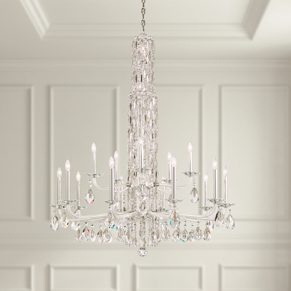 Siena 17 Light 120V Chandelier in White with Radiance Crystal