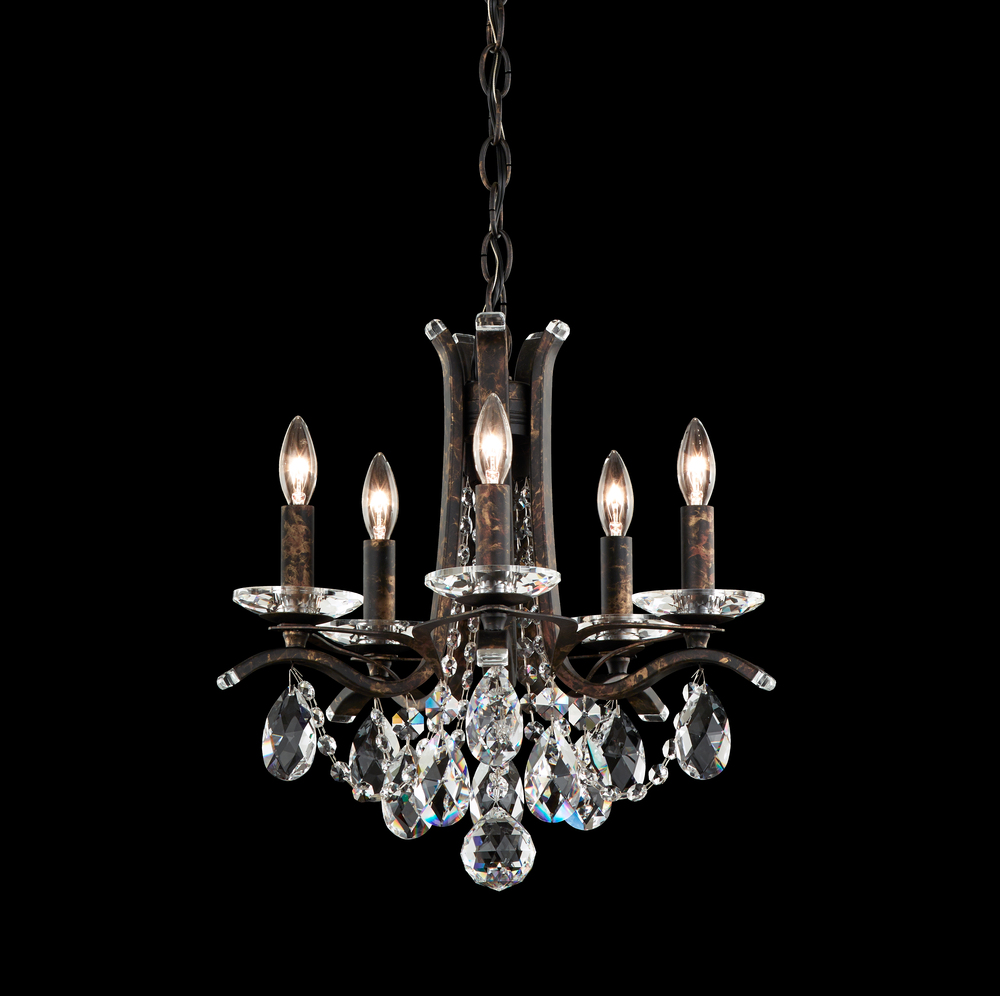 Vesca 5 Light 120V Chandelier in Black with Heritage Handcut Crystal