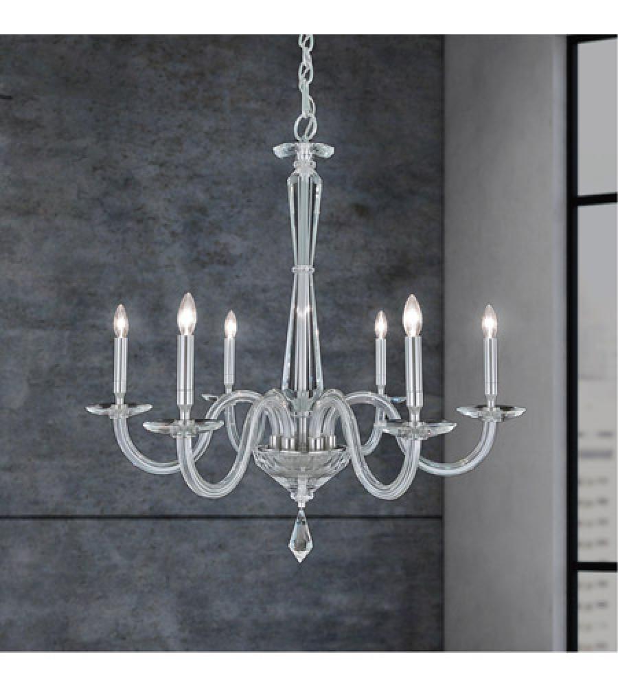 Habsburg 6 Light 120V Chandelier in Polished Chrome with Optic Crystal