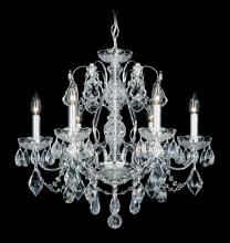  1705-51 - Century 6 Light 120V Chandelier in Black  with Heritage Handcut Crystal